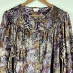Vintage Simply Basic Robe Housecoat Womens 1X Velvet Grannycore Floral Snap Up Photo 2