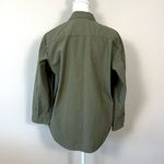 Monrow Vintage Cotton Shirt Jacket in Military Green Size XS Photo 5
