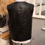 Edikted  Vegan Black Leather Side Lace Up Biker Vest Size Medium Photo 6