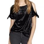 Sanctuary Womens Small Medium Crushed Velvet Top Cold Shoulder Witchy Whimsigoth Photo 0