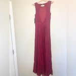 Lulus NWT Lace Brilliant Babe Wine Red Lace Maxi Dress Gown Size S Photo 5