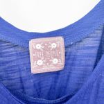 Free People  Womens Coquette‎ Summer Boho Owl Beaded Sequin Cami Top Size L Blue Photo 2