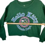 Hello Kitty ‎ Athletic Dept Crop Sweatshirt Green Varsity College Y2K Kawaii M Photo 3