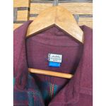KAVU  Burgundy And Blue Plaid Button Down Shirt Size Small Photo 6