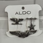 ALDO Trio Set of 3 Pins Military Y2K Silver Tone Eagle Star New Old Stock Photo 0