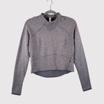 Lululemon Womens Top Gray Hill And Valley Mock Neck Cropped Long Sleeve Size 6 Photo 1