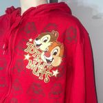 Disney  Chip & Dale red hoodie hooded zip up sweatshirt woman’s 2x 3x Photo 1