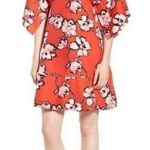 Anthropologie Lewit Red Poppy Floral Collage Silk‎ Dress Photo 0
