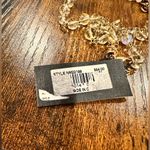 Nicole Miller LONG GOLDTONE BEADED CHAIN ENAMEL STONE NECKLACE Photo 4