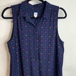 Gap  Blue Diamond Print Sleeveless Shirt Dress Sz Small Photo 7