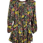 LoveShackFancy Popover Dress Night Sky Glow Floral Ruffle Mini Dress S Fairy Black Photo 0