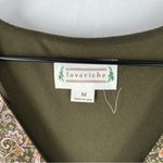 Love Riche Love Riche Chiffon Olive Paisley Ruffle Long Sleeve Peasant Tiered Maxi Dress M Photo 3