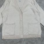Joie  Button Front Cardigan Sweater Longsleeve V-Neck Soft Fuzzy Cozy in Beige L Photo 3