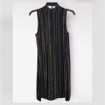 Trina Turk  Cocktail Party Dress Sleeveless Black Silk Shift Colorful Beads 0 NWT Photo 2