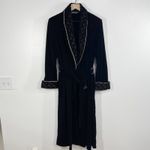 Jasmine Rose Signature Velvet Robe Large Black Gold Trim Long Lounge Womens Photo 3