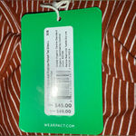 NWT PACT Women’s Gingerbread Pinstripe Market Tee Dress Size Large Brown Photo 2