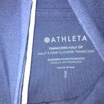 Athleta Transcend Half Zip Navy Long Sleeve Cinched Waist Top Small #759 Photo 7