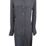 Maison Margiela Geometric Midi Silk Shirt Dress Black Size 4 Photo 0