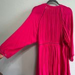 Free People Go Lightly V-Neck Swing Dress Medium Hot Pink Boho Soft Grunge Chic Photo 8