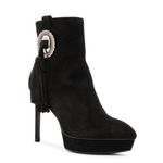 Saint Laurent Janis Concho Black Suede Ankle Boots Size 37 Platform Tassel Photo 10