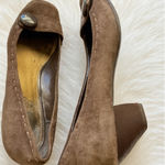 90s Vintage Franco Sarto Womens Suede Leather Slip on Button Mary Janes sz 9 Y2K Brown Photo 0