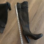 D&G Vintage  black thigh high pleated leather platform boots Photo 6