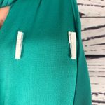 Halter neck Green Maxi Pleated Dress with gold neck accents size 2 Photo 9