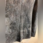 Skirt midi maxi Gray Patterned Brocade Women's Skirt blue grey fringe 12 lined Photo 8