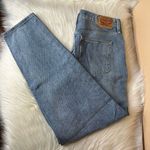 Levi's High Waisted Mom Jeans Deconstructed Indigo Tapered Distressed Size 30 Photo 2