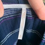 Free People hooded S blue striped boho beachy oversized top Photo 2