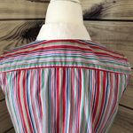 Striped Button Down Sleeveless Shirt Multi Size M Photo 5