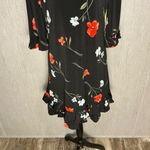 CeCe Black Dress with Red and White Floral Design Size Large Photo 2