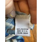 Bryn Walker  Blouse Womens 3X Blue Ivory Abstract Ruffle Sleeve Made USA Sheer Photo 3