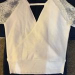 Boutique Gorgeous Lace sleeve, front and back V Dip crossover sweater Photo 5