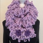 NWT Angela’s Designs one of a kind hand crocheted loopy boa scarf Purple Photo 3