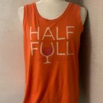 Life is Good Half Full Orange Crewneck Tank M Casual Coconut Girl Dopamine Boho Photo 0