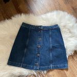 Topshop  Button Down Moto Denim Mini Skirt Photo 1