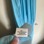 Ramy Brook  Audrey Blouson Midi Dress‎ Sz XS Turquoise Satin Sleeveless Photo 7