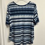 Karen Kane  Navy and White Short Sleeve Top Photo 2