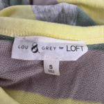 Lou & grey Dress Women Small Gray Yellow Striped Jersey Knit Midi Office Casual Photo 6