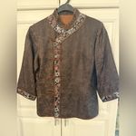 Chinese Elegant Brown Floral Jacket Photo 0