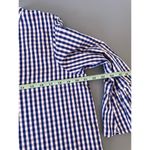 Signature Collection womens blue/white checker top with floral embroidery size L Blue Size L Photo 6