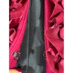 Coldwater Creek  Women's Floral Ruffle Collar Blazer Jacket Lined Burgundy Sz 16 Photo 7