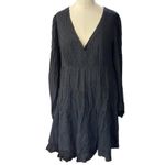 Urban Outfitters Black Long Sleeve V neck Swiss dot Dress Size small NEW Photo 11