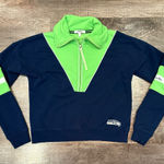 Seattle Seahawks NFL Women’s Cropped Sweatshirt WEAR by Erin Andrew’s Small Blue Photo 0