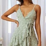 Selfie Leslie  SHERI EMBELLISHED CHIFFON DRESS OLIVE size large Photo 0