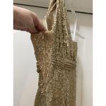 Revelry Dress Womens 8 Gold One Shoulder Sequin Formal Evening Gown Bridesmaid Photo 4