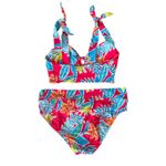 Sunsets Two Piece Red Floral Swimsuit w/Keyhole Removable Pads‎ Size 16 / DD Photo 1