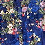 Chico's  3 US 16 18 Easy Button Shirt Print Silky Floral Top Navy Floral Pattern Photo 3