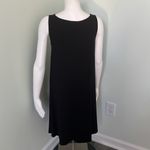 Eileen Fisher  sleeveless black jersey swing dress small Photo 4